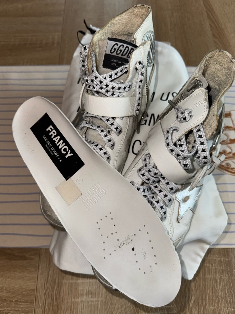 EUC Golden Goose Francy Texas Buckle Strap - Upgraded Star Laces - Size 38/8 - Picture 10 of 10